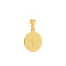 Pingente Dourado Medalha de São Jorge
