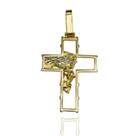 Pingente em Ouro 18 K Crucifixo Face de Cristo