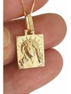 PINGENTE EM OURO 18K/750 - FACE CRISTO - PLACA MACIÇA - (cod9y)