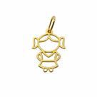 Pingente em Ouro 18k Menina Vazada - Joia Elegante e Exclusiva