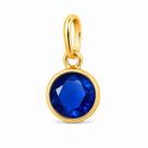 Pingente em Ouro 18K Ponto de Luz Azul 5mm - Joia Elegante Pingente em Ouro 18K Ponto de Luz Azul 5mm - Joia Elegante