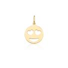 Pingente Emoji Do Amor Olhos De Coração Ouro 18k