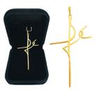 Pingente Escrito Fé Cruz Crucifixo Semijoia Folheada a Ouro 18k Masculino