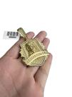 Pingente escudo jesus cristo cravejado g - banhado a ouro