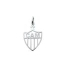 Pingente escudo vazado atlético - 2cm prata 925