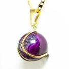 Pingente Esfera Ágata Lilás Natural com Montagem Dourada - Pacote com 5 Unidades Pingente Esfera Ágata Lilás Natural com Montagem Dourada - Pacote com 5 Unidades