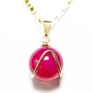 Pingente Esfera de Ágata Rosa com Montagem Dourada - Pacote com 5 Unidades