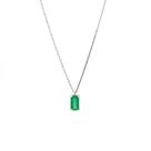 Pingente esmeralda natural nova era retangular 1.08cts prata de lei 925 - 42511 65u
