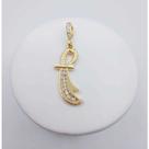 Pingente espada iansã cravejado mm zircônia banhado ouro Pingente espada iansã cravejado mm zircônia banhado ouro