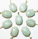 Pingente Extra Cabochão de Pedra Amazonita Verde com Garra em Prata 950 - Atacado