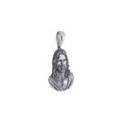 Pingente Face De Cristo Maciça Prata Envelhecida 925 Kl Modelo 11