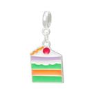 Pingente Fatia de Bolo banho Prata Pulseiras Berloques