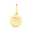 Pingente FE ouro 18 kilates oco 30 mm 3 Gramas