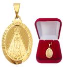 Pingente Feminino Nossa Senhora Del Valle Religioso Folheada a Ouro 18k Semijoia