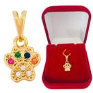Pingente Feminino Patinha Pet Dog e Cat Banhado a Ouro 18 k