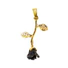 Pingente Feminino Pomba Gira Rosa Negra 3,5 Dourado