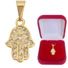 Pingente Feminino Ponto de Luz Zircônias Cravejadas Folheada a Ouro 18k Semijoia