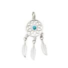 Pingente Feminino Prata 925 Filtro dos Sonhos Pedra Resina Turquesa