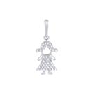 Pingente Feminino Prata 925 Legítima Menina Cravejado com Zircônias Pingente Feminino Prata 925 Legítima Menina Cravejado com Zircônias