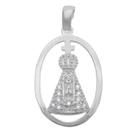 Pingente Feminino Prata 925 Nossa Senhora Cravejado Vazado