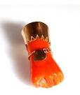 Pingente Figa Coral Natural Vermelho Ouro 18k Antigo K870 Pingente Figa Coral Natural Vermelho Ouro 18k Antigo K870