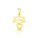 Pingente Filhos a Laser Banhado a Ouro 18k