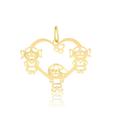 Pingente Filhos Coração 2 Meninas E 1 Menino Ouro 18k 0.4gr 1783674