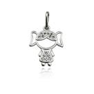 Pingente Filhos Cravejados com Zirconias Prata 925