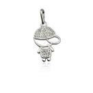 Pingente Filhos Cravejados com Zirconias Prata 925