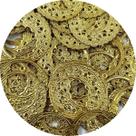 Pingente Filigrana 53x49mm Metal Dourado 20pçs 58g