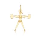 Pingente Fitness Feminino Academia Agachamento Ouro 18k P136