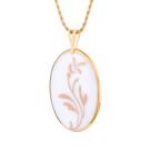 Pingente Flor em porcelana pintada à mão com ouro