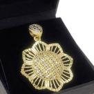 Pingente Flor Girassol Banho De Ouro 18k 3157 Pingente Flor Girassol Banho De Ouro 18k 3157