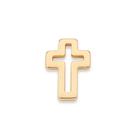 Pingente flutuante cruz banhado a ouro 18k