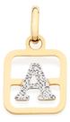 Pingente Formato Quadrado Com Letras Em Rhod 540100