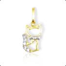 Pingente Gatinha Em Ouro 18K Com Zirconias Pingente Gatinha Em Ouro 18K Com Zirconias