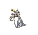 Pingente gato em prata com zirconeas Pingente gato em prata com zirconeas