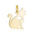 Pingente Gato Pet Ouro 18 k Peso 0.50 Grama 10 mm