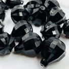 Pingente Gota Balão Facetada 30x27mm 20pçs Acrílico Preto