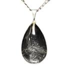 Pingente Gota de Cristal Quartzo Hialino com Montagem em Pino Prateado - Atacado