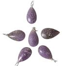 Pingente Gota de Pedra Lepidolita Natural com Pino de Prata 950 - Atacado