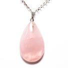 Pingente Gota de Quartzo Rosa Natural com Montagem em Pino Prateado - Atacado Pingente Gota de Quartzo Rosa Natural com Montagem em Pino Prateado - Atacado