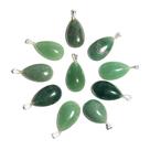 Pingente Gota de Quartzo Verde Natural - Pacote com 100 Unidades - Banho de Prata Pingente Gota de Quartzo Verde Natural - Pacote com 100 Unidades - Banho de Prata