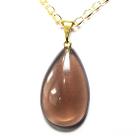 Pingente Gota Fumê Murion Pedra Natural com Montagem em Pino Dourado - Atacado