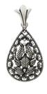 Pingente Gota Max Folhas Ramos Prata Envelhecida 925 J24385 Prateado