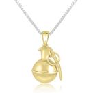 Pingente Granada Lisa 10 mm Prata e Banho de Ouro 18k