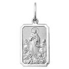 Pingente Grande 2cm Modelo Retangular Santos Ouro Branco 18k ( 29 Santos ) K270
