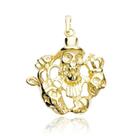 Pingente Grande Masculino Com Caveiras 3cm Banhado a Ouro 18k