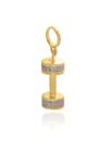 Pingente Halter Halteres Maciço Em Ouro 18k Berloque Fitness