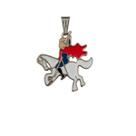 Pingente Imagem São Jorge 3 cm Metal Niquelado